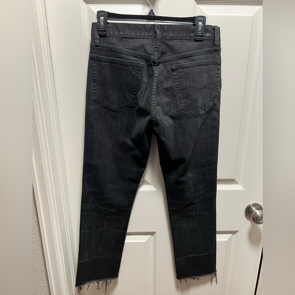 Polo Ralph Lauren | The Waverly Straight‎ High Rise Crop Black Distressed Sz 28 - Picture 3 of 8